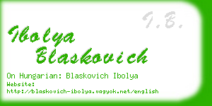 ibolya blaskovich business card